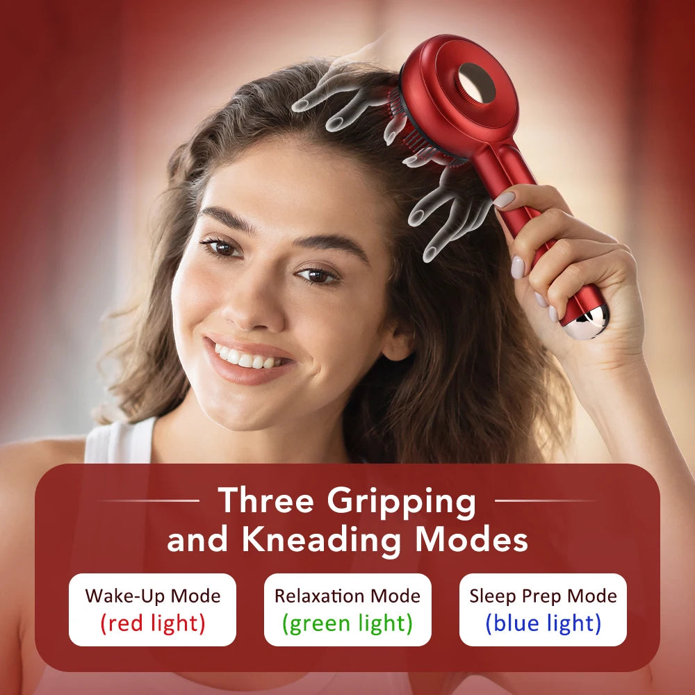 Electric Micro-Current Massage Comb 660Nm Red Light Hair Care Comb Kneading Relax Head Scalp Massager Blood Circulation